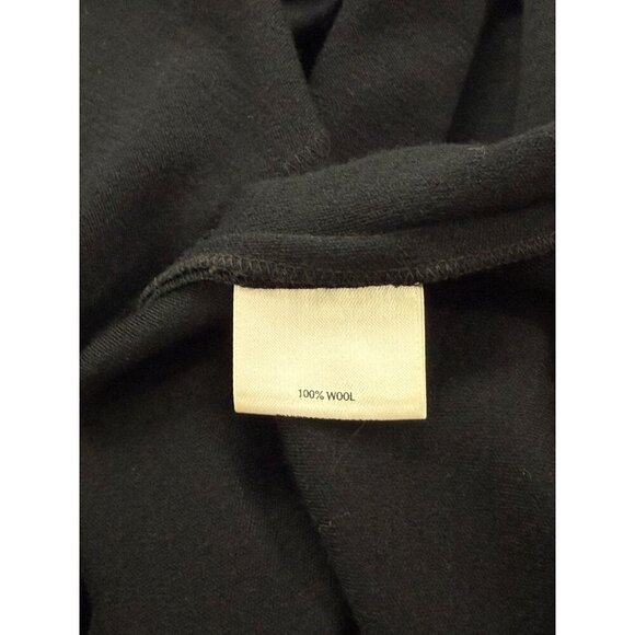 Eileen Fisher System Black 100% Wool Open Cardigan Long Sleeve Drapey Size M - Picture 8 of 10